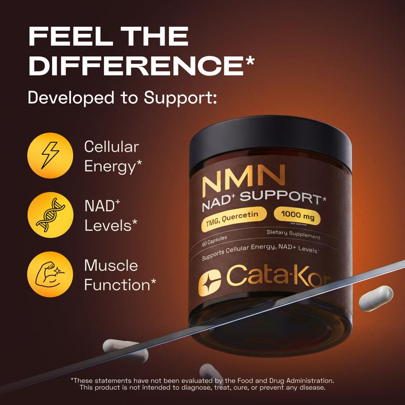 Cata-Kor NMN Supplement-1000 mg,Supports Cellular Energy & NAD+ Levels - Vitamin Dietary Supplement Healthcare