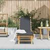 Sun Lounger with Black Woven Strap Band 55 X 200 X 30 Cm Bamboo