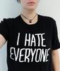 I Hate Everyone Goth T-Shirt: Antisocial Emo Grunge Slogan, Durable Print (Ring Spun Cotton, Unisex XS-6XL)