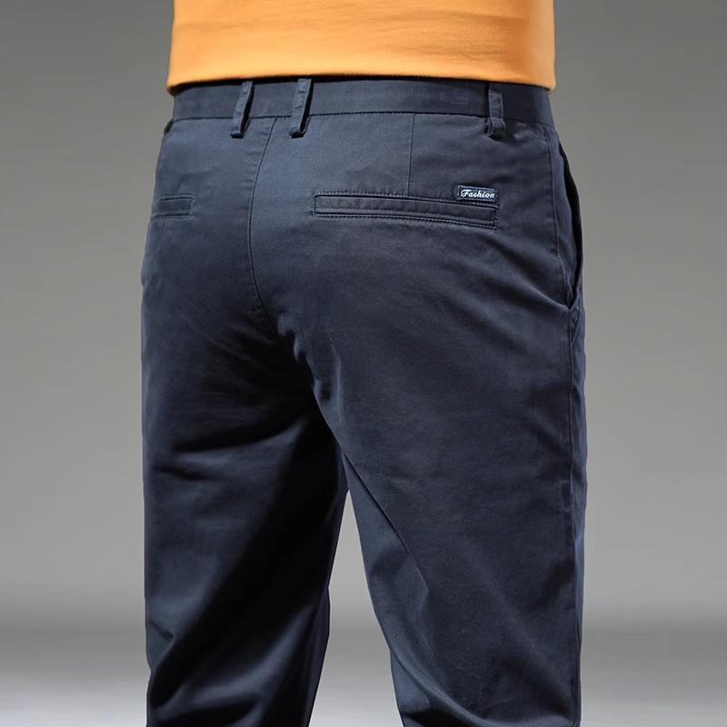 Hong Kong 2025 Men's Slim Fit Business Stretch Trousers - Spring/Autumn Season, High-End Straight Leg Casual Pants