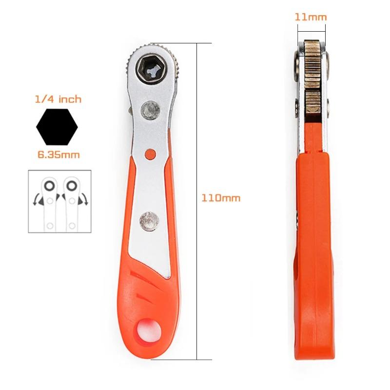 SenNan Hex Ratchet Wrench 1/4" Mini Hex Quick Release Socket Tool Ratchet Repair Spanner Hand Tools Kit Screwdriver Drill Bits
