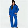 Damen Reißverschluss Hoodie und Weite Hosen 2-teiliges Set, Lockerer Trainingsanzug