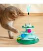 Tour Jouet Interactif pour Chat Chaton Plateau Tournant Piste Roulettes Balle Jouets Avec Plume Jouet d'Entraînement pour Animaux de Compagnie Pour Tour de Chat