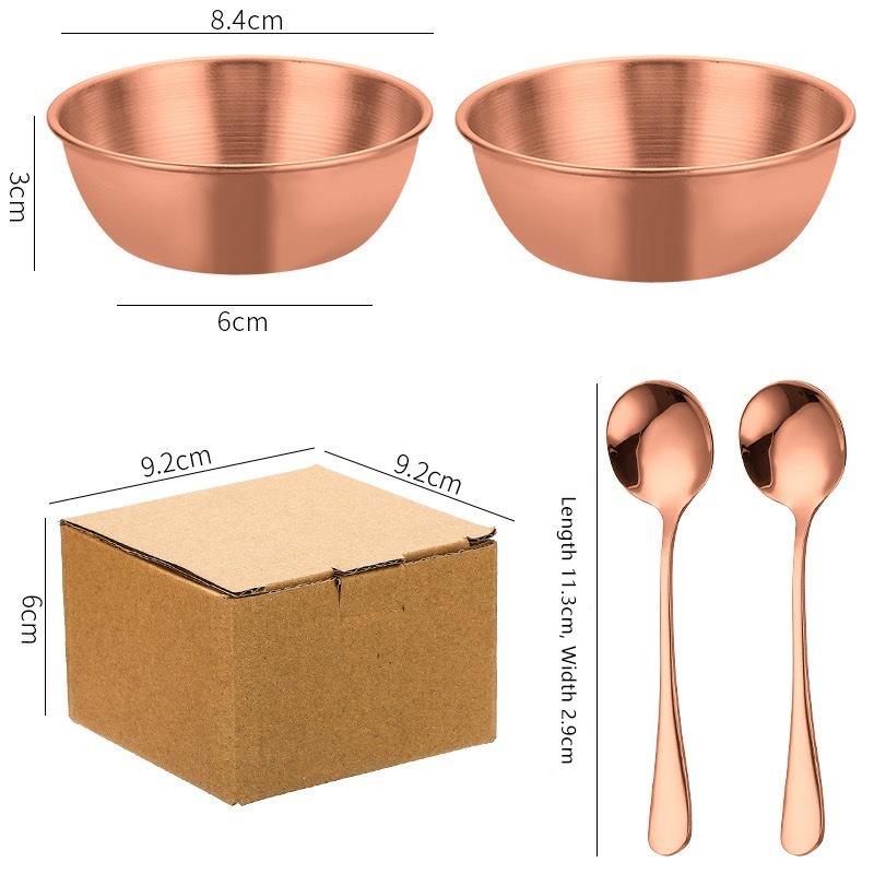 Stainless Steel Sauce Dish Spoon Set Stackable Food Safe Dipping Plate for Kitchen Dinner Party BBQ Sushi Tableware