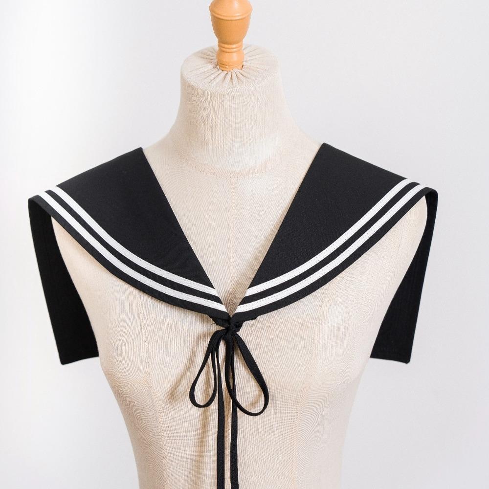 Cape Blouse False Collars White Collar Shawl Simple Striped Sailor Fake Collar Women