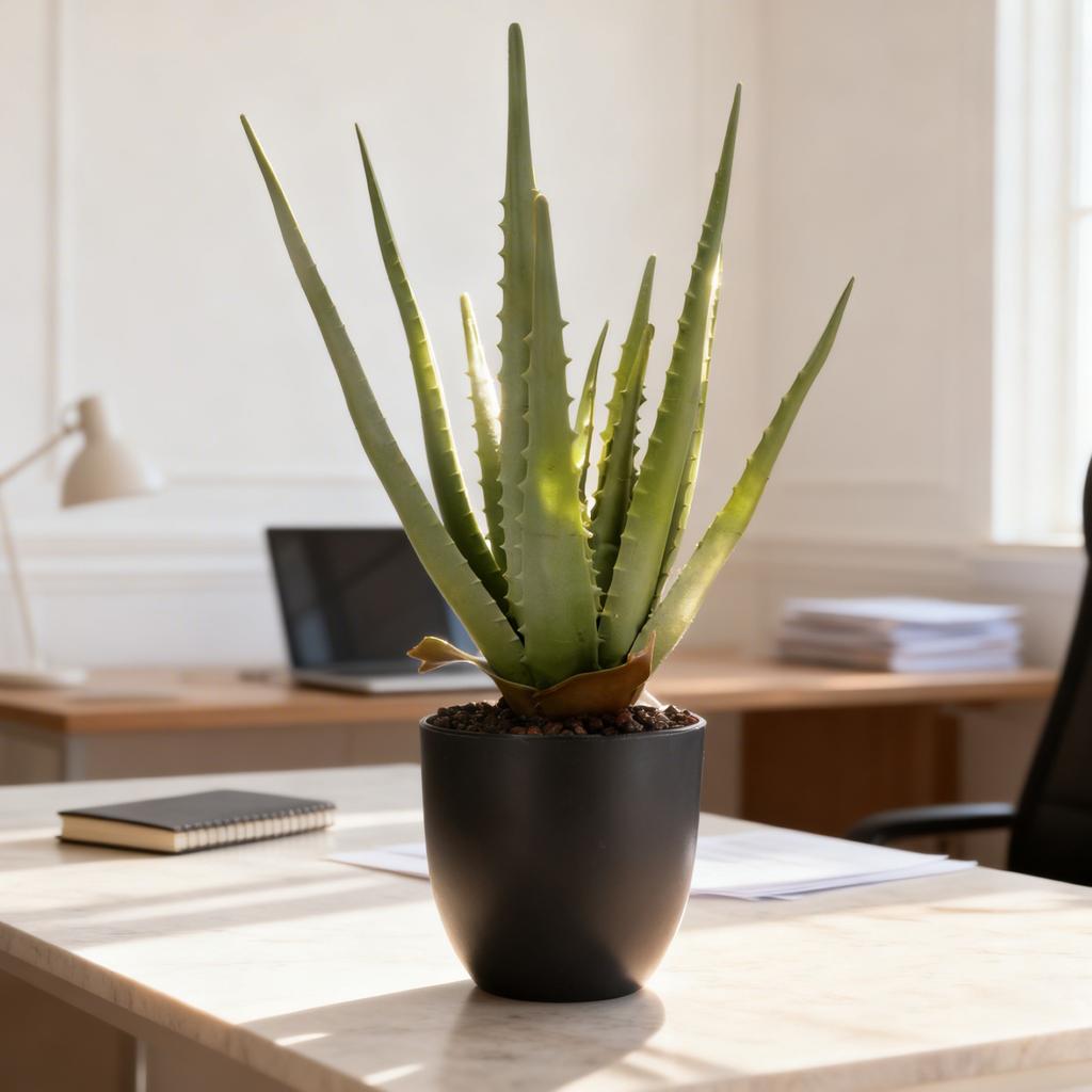 Sztuczna Aloes w Doniczce, 45 cm Wysokości, Zielony, Jak Żywa Dekoracja