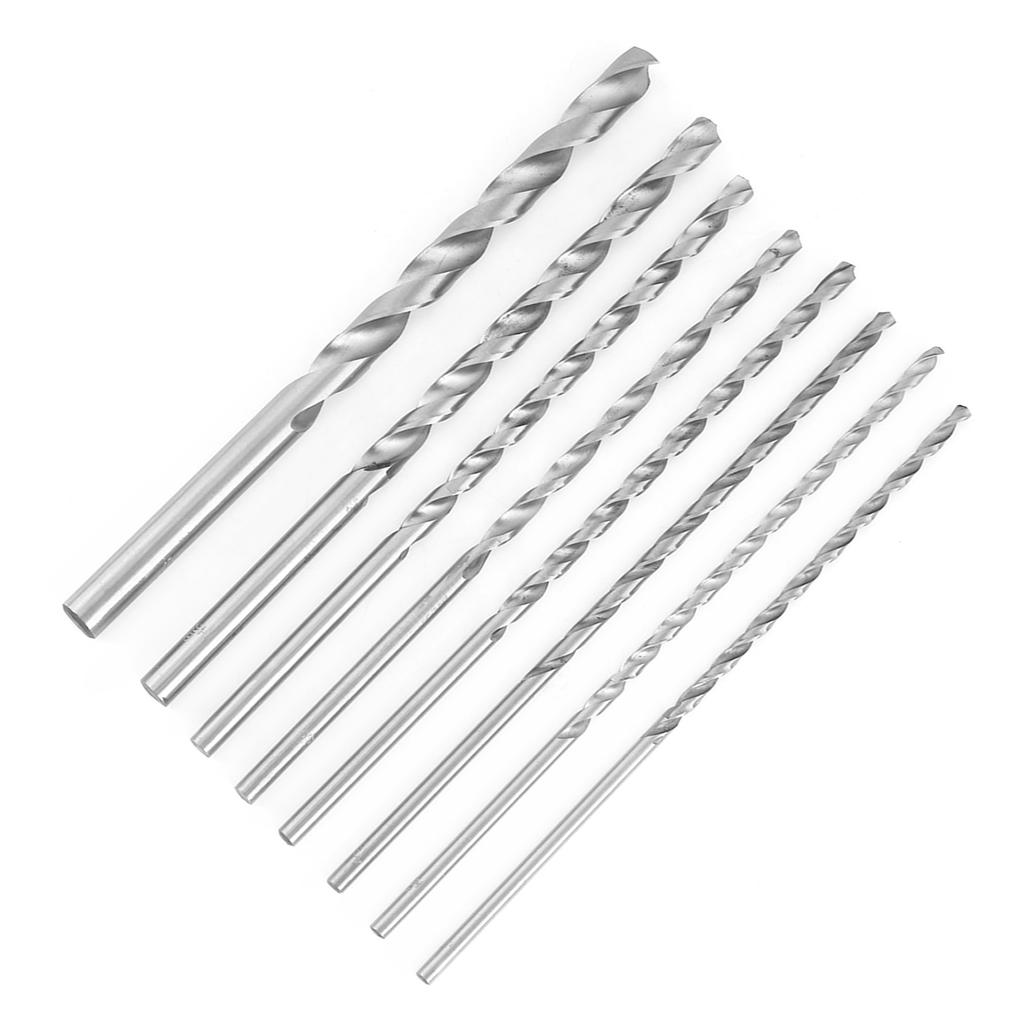 8pcs Extra Long High Speed Steel Straight Shank Twist Drill Bit Tool 4 10mm For Wood