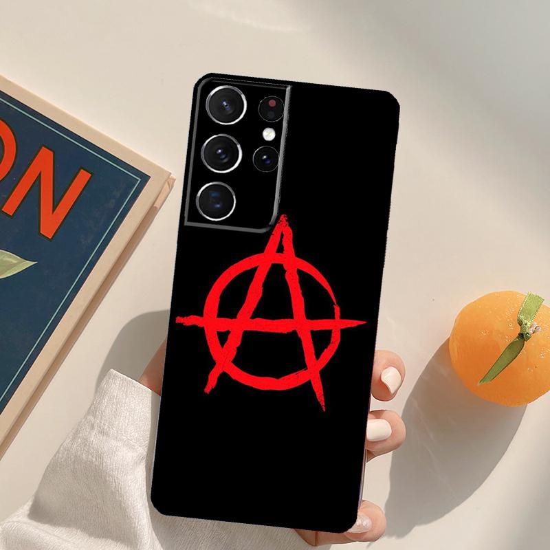 Anarchy Symbol A Phone Case For Samsung Galaxy S22 S23 S21 Ultra S20 FE S8 S9 S10 Plus Note 10 20 Ultra Cover