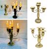 Baroques Iron Candlestick Centerpieces 4 Arms Candelabra Candle Holder Vintage Metal Candle Stand Dinner Table Decors