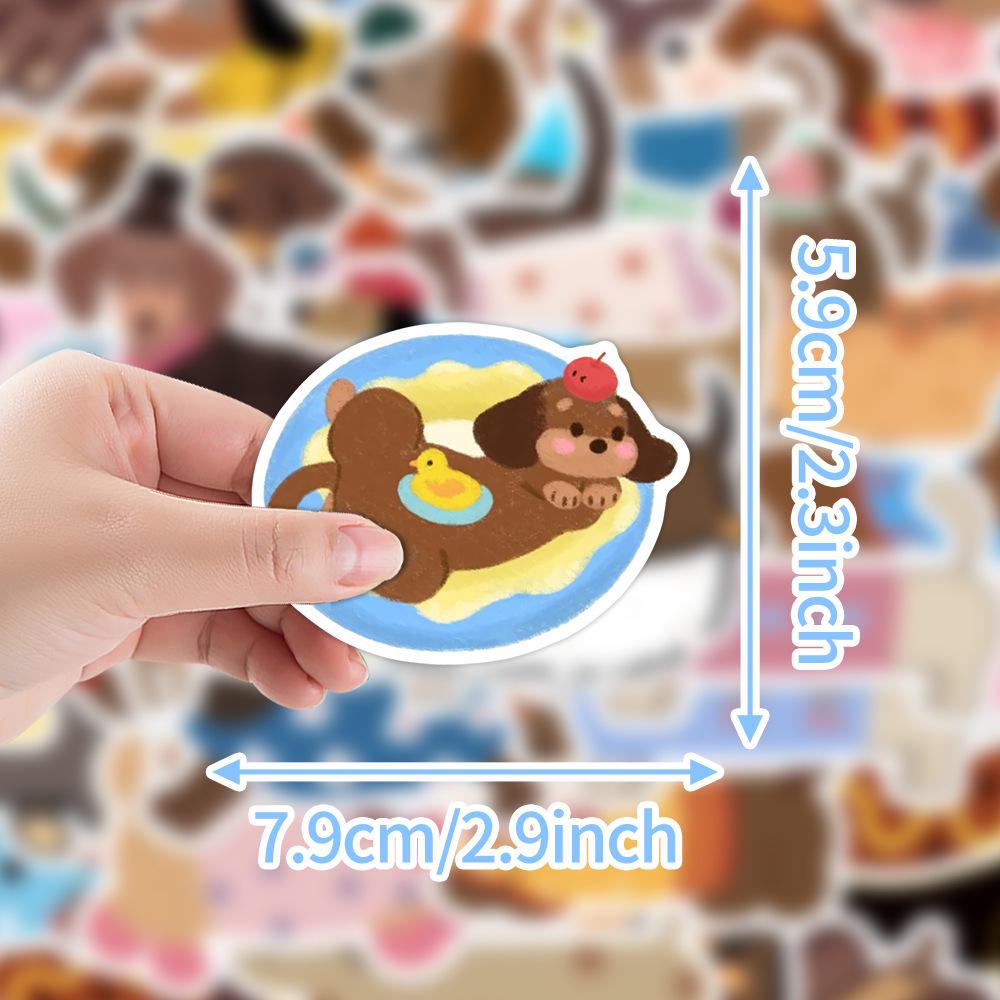 50PCS Cute Dachshund Stickers: Waterproof, Decorative Graffiti for Water Bottles & Computers
