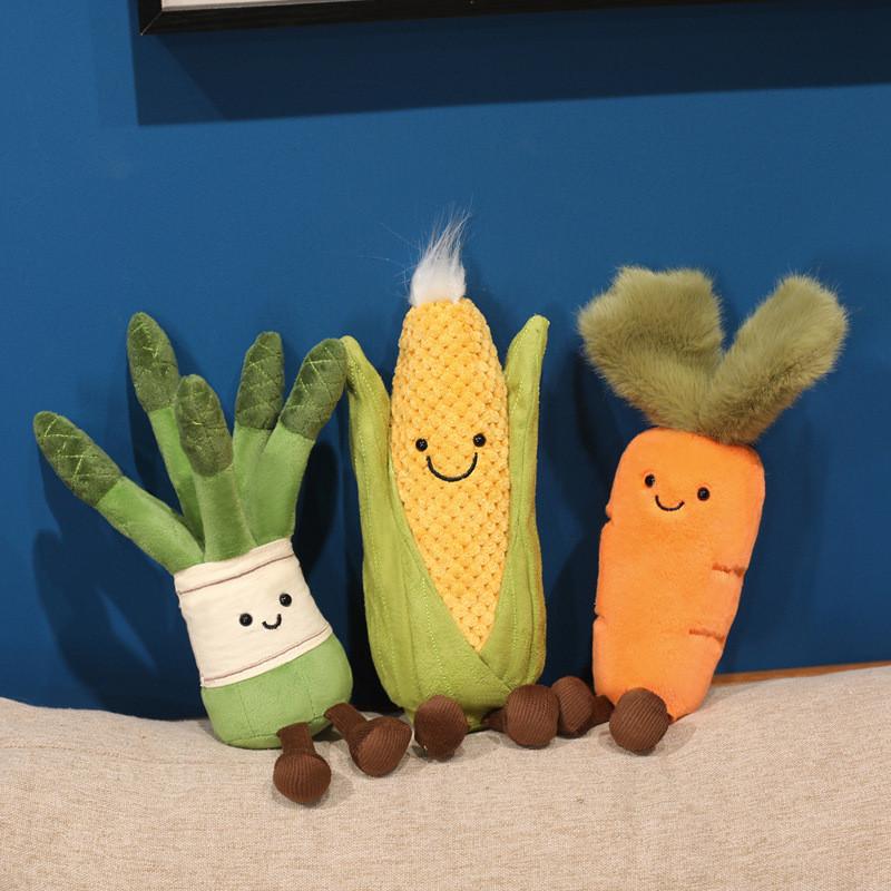 Spring Vegetable Plush Toy Set With Sponge Filling For Kids And Adults