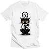 Custom Cool Cartoon Funny Black Cat T Shirt Men Short Sleeves Pure Cotton Tshirt Casual Tee Tops Streetwear Tshirts