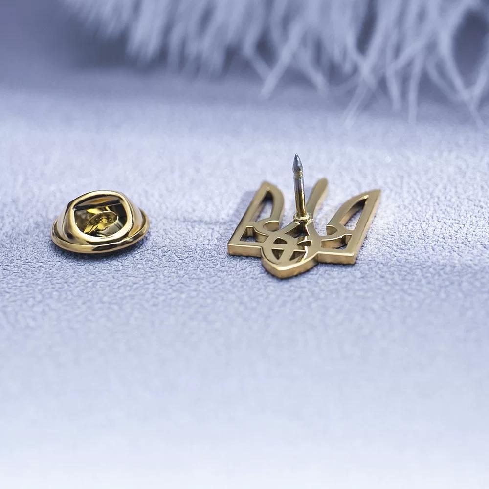 Ukraine Abzeichen Medaille Edelstahl Dreizack Brosche Unisex Titanstahl Gold Anstecknadel Westliche Kleidung Accessoires