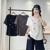 Plus Size Women's Cartoon Cotton T-Shirt, Round Neck, Short Sleeve, Slimming Fit