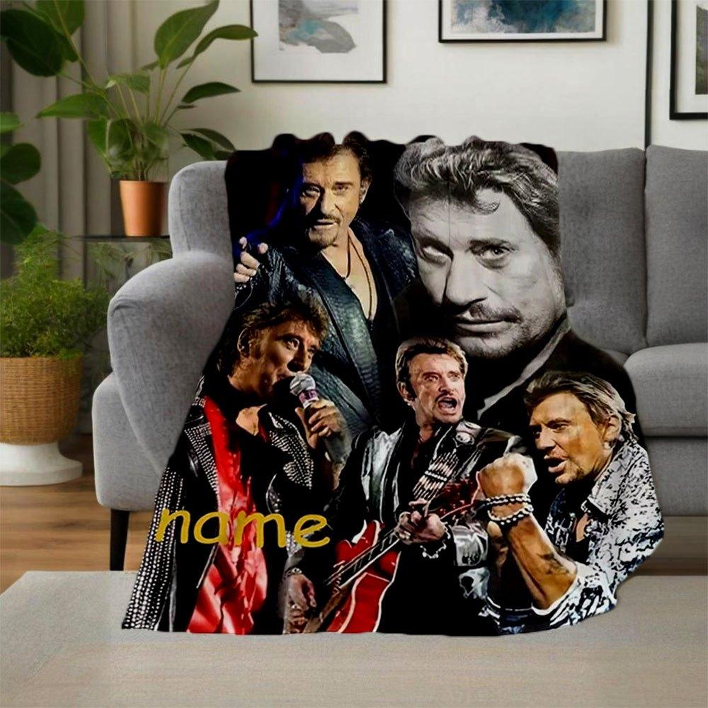 "Johnny Hallyday: The Legend Lives On - Limited Edition Poster"Blanket Flannel Throw Blanket for Sofa, Bed, Travel, Camping, Office, Couch,