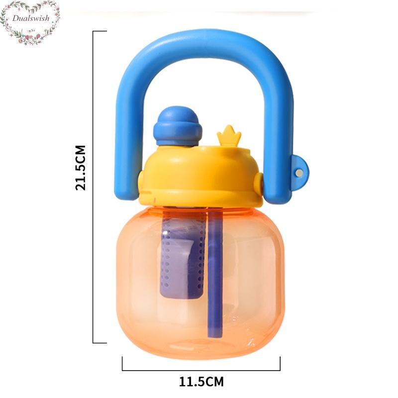 850ML Food-Grade Large Capacity Portable Plastic Water Bottle Children Student Water Bottles Straw Bottle Big Belly Bottle Carried By Hand