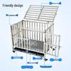 Foldable Stainless Steel Dog Cage for Medium to Large Dogs, Indoor Use - Suitable for Golden Retrievers and Labradors.