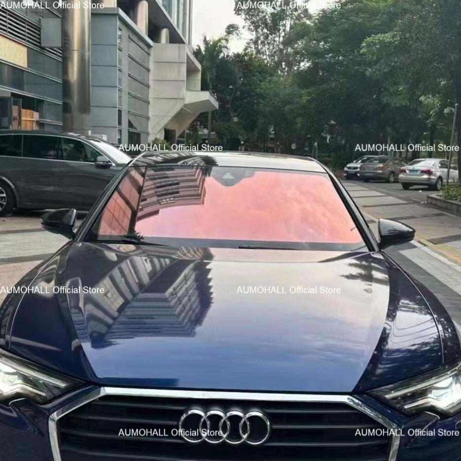 1.52M x 30M VLT 78% Red Chameleon Car Window Tint Roll, Transparent Color Changing, Front Windshield Foils Solar Film