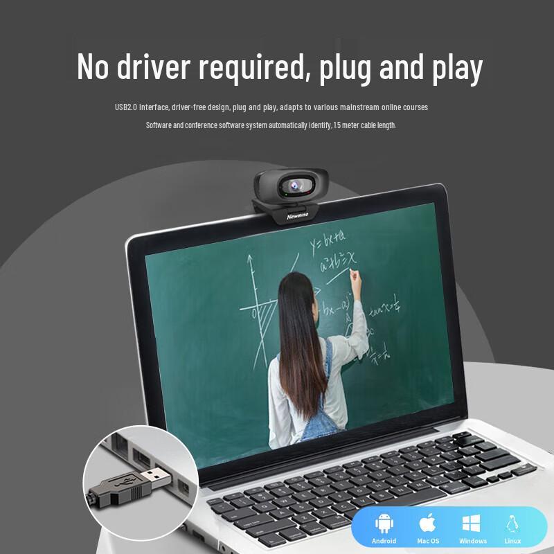 Newmine USB Computer Webcam for Live Streaming & Video Calls