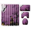 Halloween Shower Curtain Floor Mat Combination Four-Piece Set Bathroom Toilet Carpet Door Mat