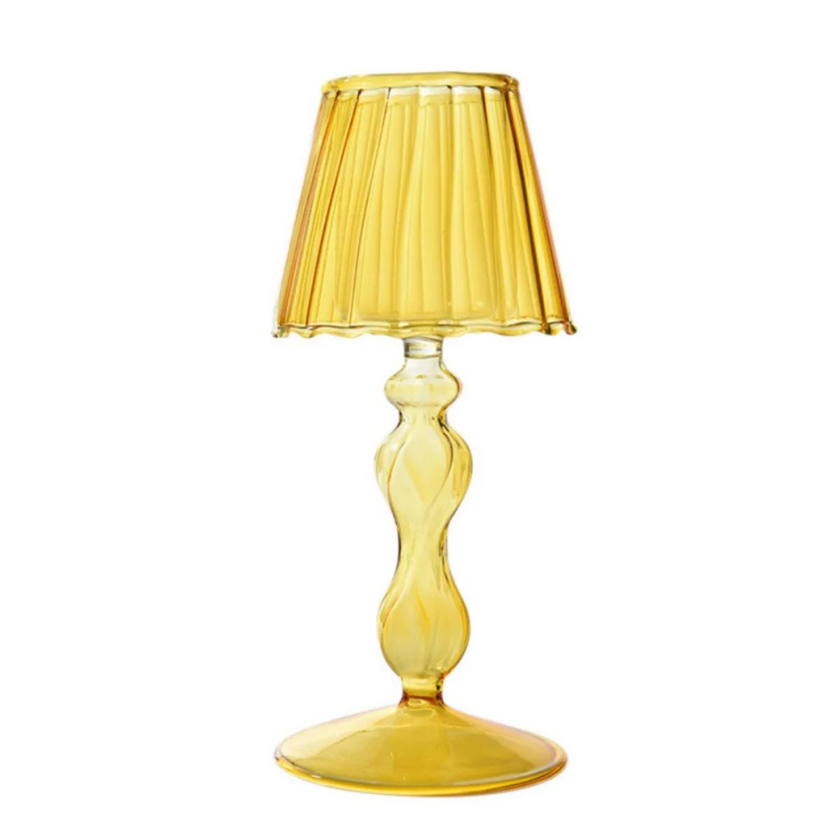 Creative Glass Candlesticks Table Lamp Shape Candle Holders For Home Wedding Room Decoration Party Glass Candlestick Pillar candle not included