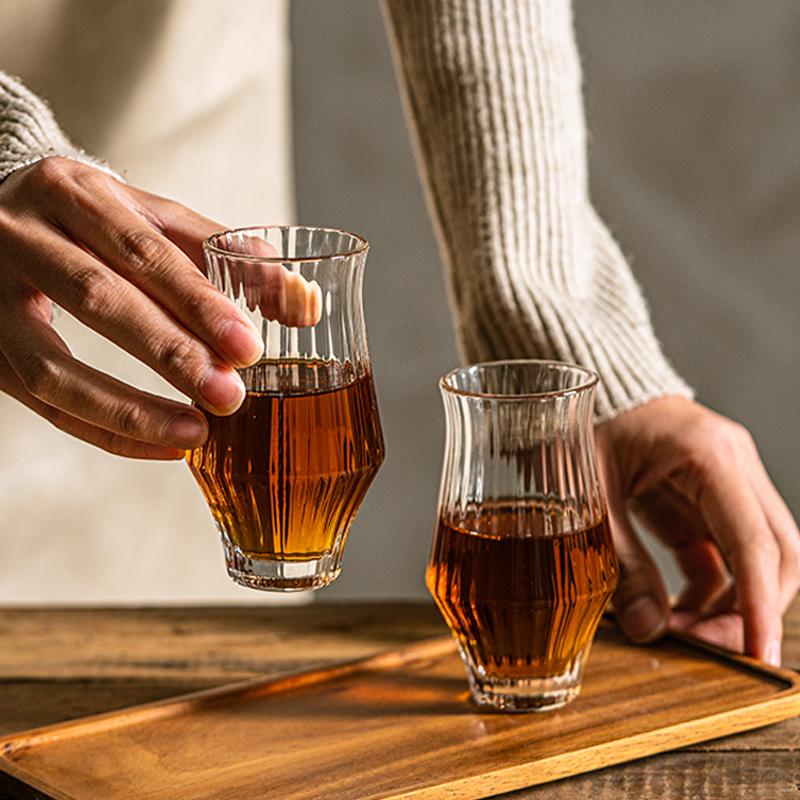 Glass Coffee Cup High Borosilicate Heat Resistant Glass Teacup High Appearance Level Household Retro Transparent Smell Water Cup