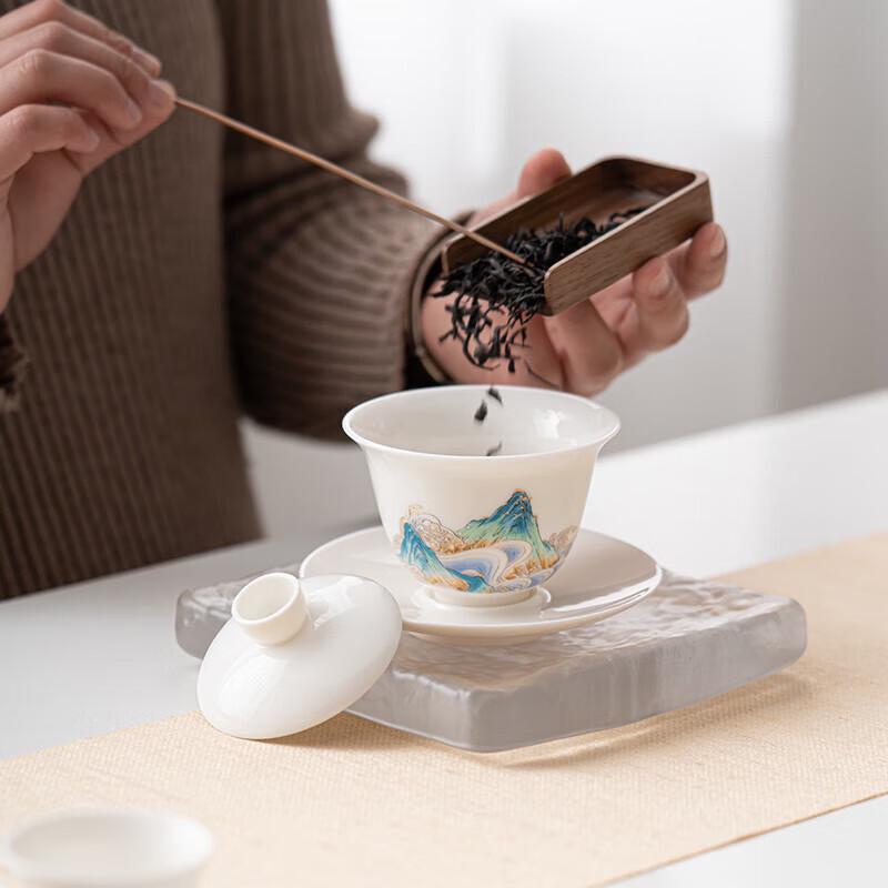 Sushi Ceramics Guancanghai Sancai Gaiwan Travel Tea Set