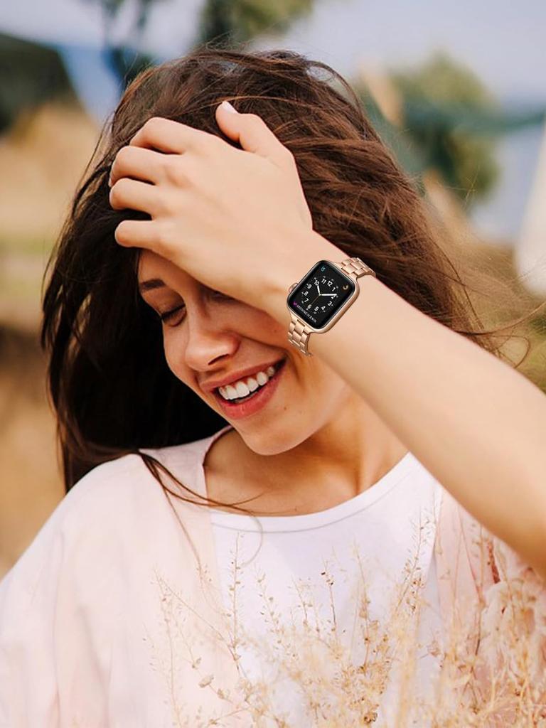1Pc Thin Replacement Band Compatible with iWatch Ultra SE Series 11 10 9 8 7 6 5 4 3 2 1 Stainless Steel Metal Wristband Women Men