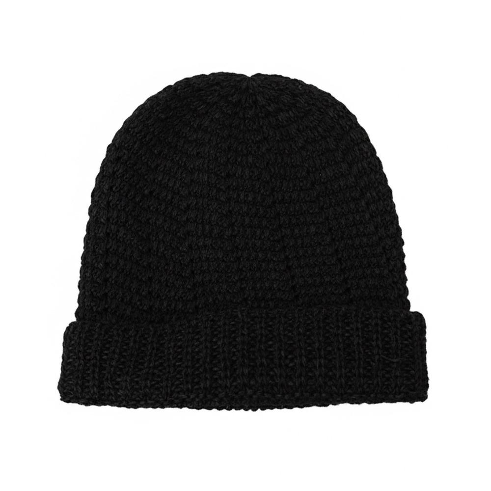 Breathable Beanie Multicolor Knitted Hat Fashionable Stacked Hat  Spring Summer чёрный