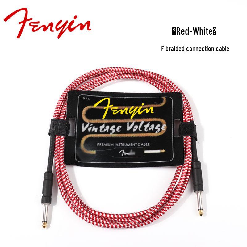 Big Brand Electric Guitar Braided Audio Cable with Noise Reduction - Available In 3m, 6m, 10m, 15m, and 20m.