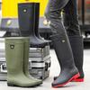 Men's Waterproof High-Top Non-Slip Rain Boots with Velvet Lining, Wear-Resistant for Fishing and Labor Protection.