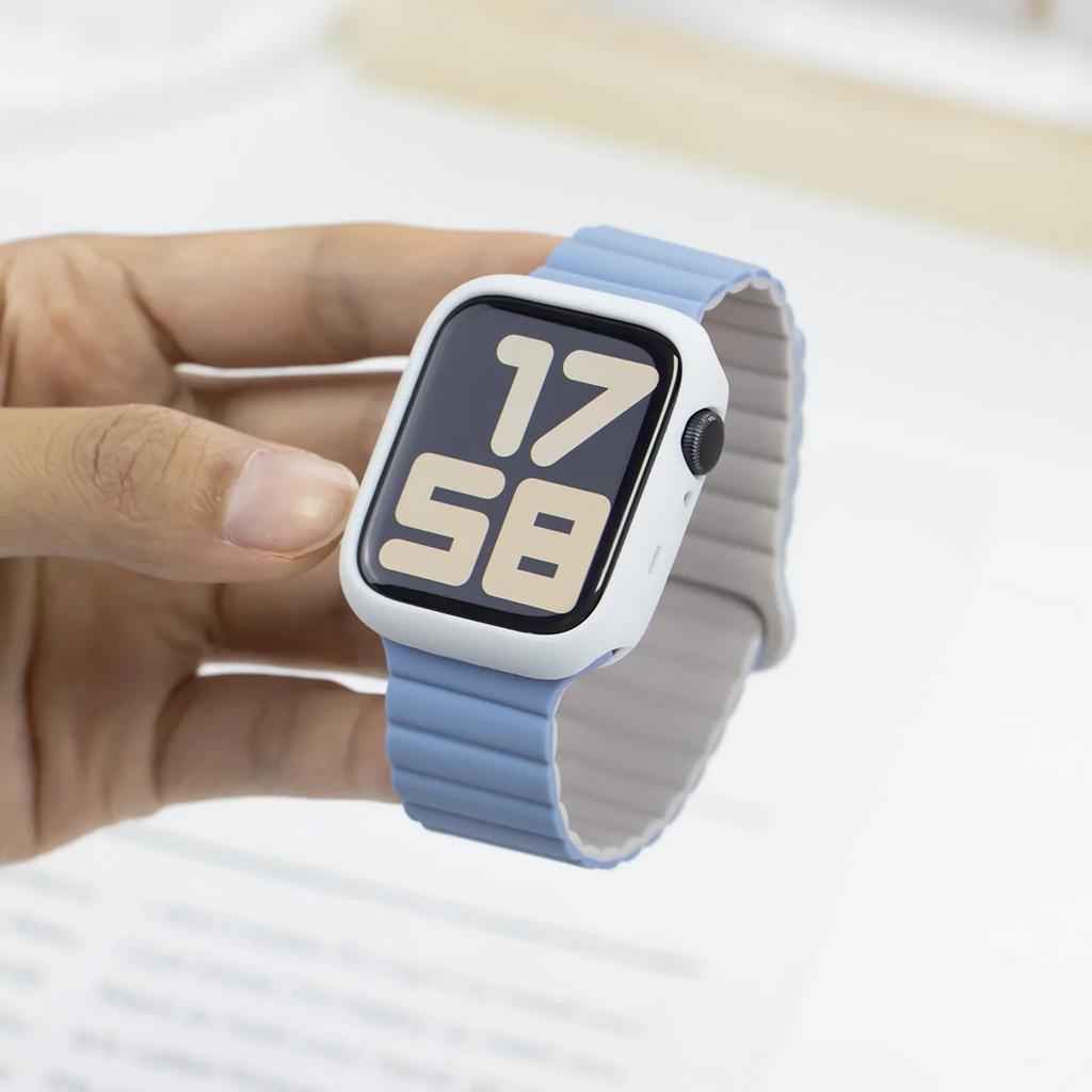 Koreanisch Niedliches Silikonarmband + Hülle Für Apple Watch Armband 44mm 45mm 49mm 42mm 40/38mm 41MM Frauenarmband Für iWatch 9 7 8 6 5 4 SE