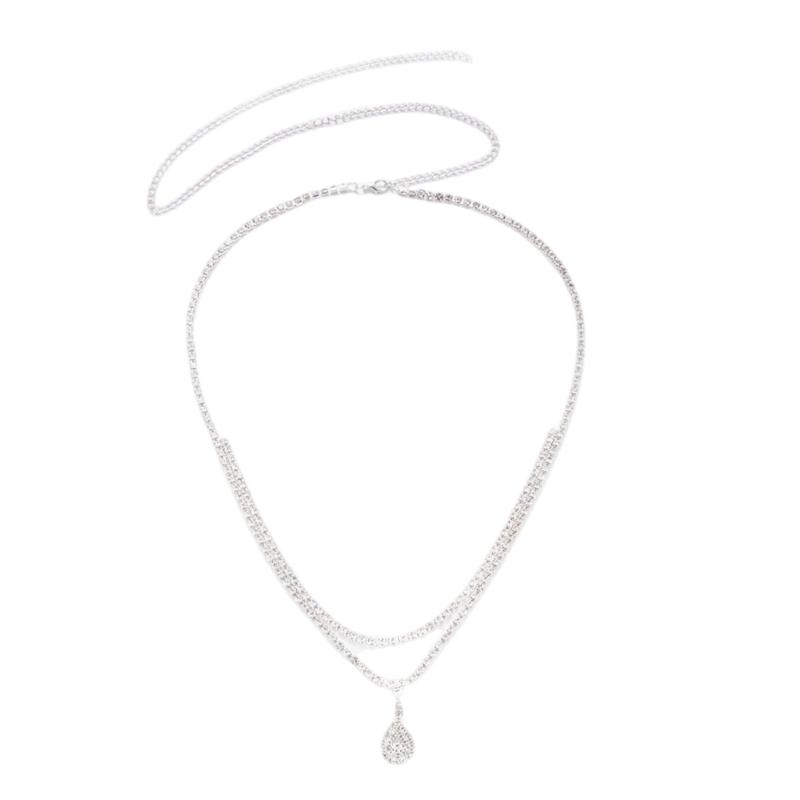 A52E Luxurious Hip Chain With Dangling Teardrop Charm For Women Fashion Accessory