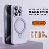 Liduid Silicone Magnetic Stand Phone Case For iPhone 15 14 16 Plus 11 12 13 16 Pro Max Magsafe Charge Protector Soft Cover