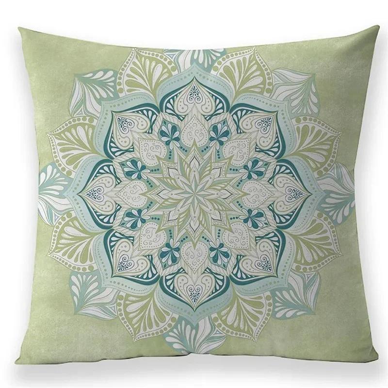 Home Decor Mandala Patterned Cushion Covers for Comfort Pattern Cushion Cover Suitable for Sofa Bedroom Car Pillow Cover
