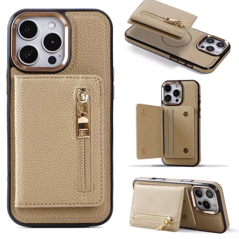 iPhone17AIR Magsafe Magnetic Two-in-One Zipper Case with Metal Camera Frame and Buttons