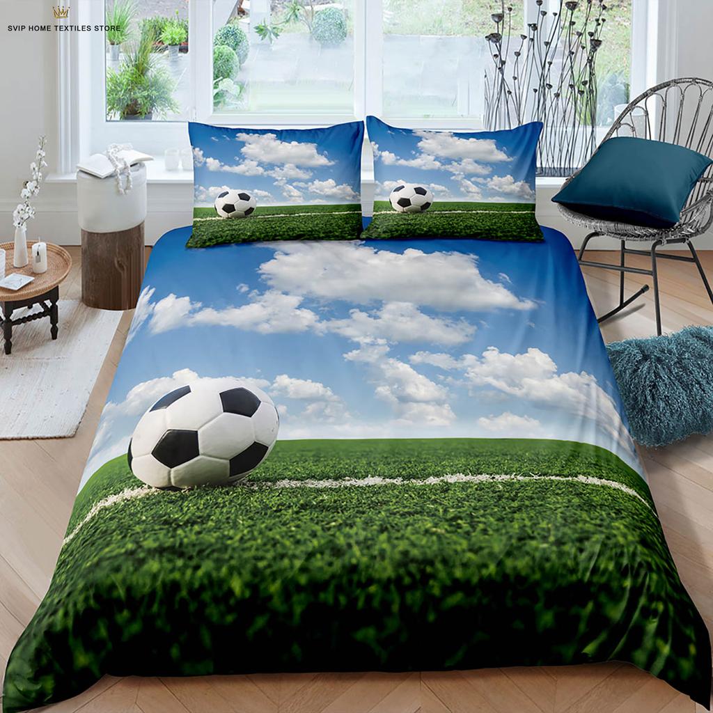Football 3d Printed Quilt Cover Machine Washable Duvet Cover Bedding Set Quilt Cover Pillowcase Can Be Customized