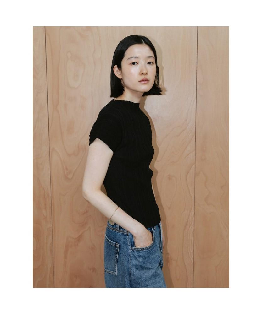Diaepeocheo Ohu Pleated Knit Top Black (Ta6451A125)