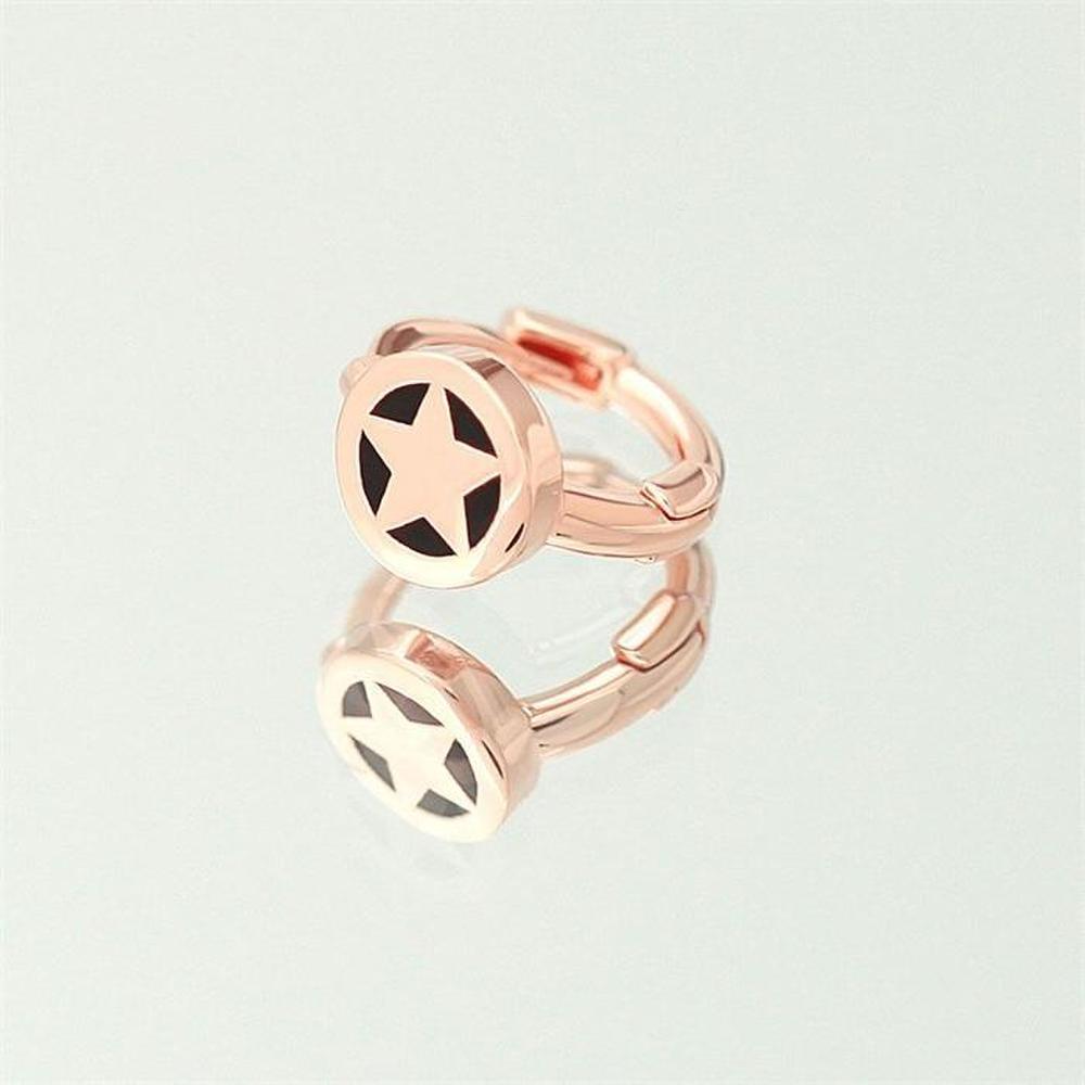[Onm] Onm 14K Gold Needle Rose Gold Black Point Star Earring Ring Piercing (S9593985)