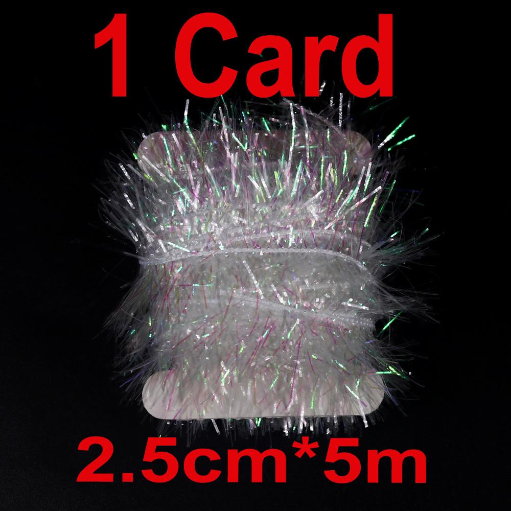 Bimoo 5m/card 2.5cm Wide Crystal Flash Chenille Tinsel for Krystal Woolly Bugger Tying Material Streamer Body Ribbing