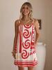 2025 Summer Seaside Vacation Linen Printed Camisole Dress