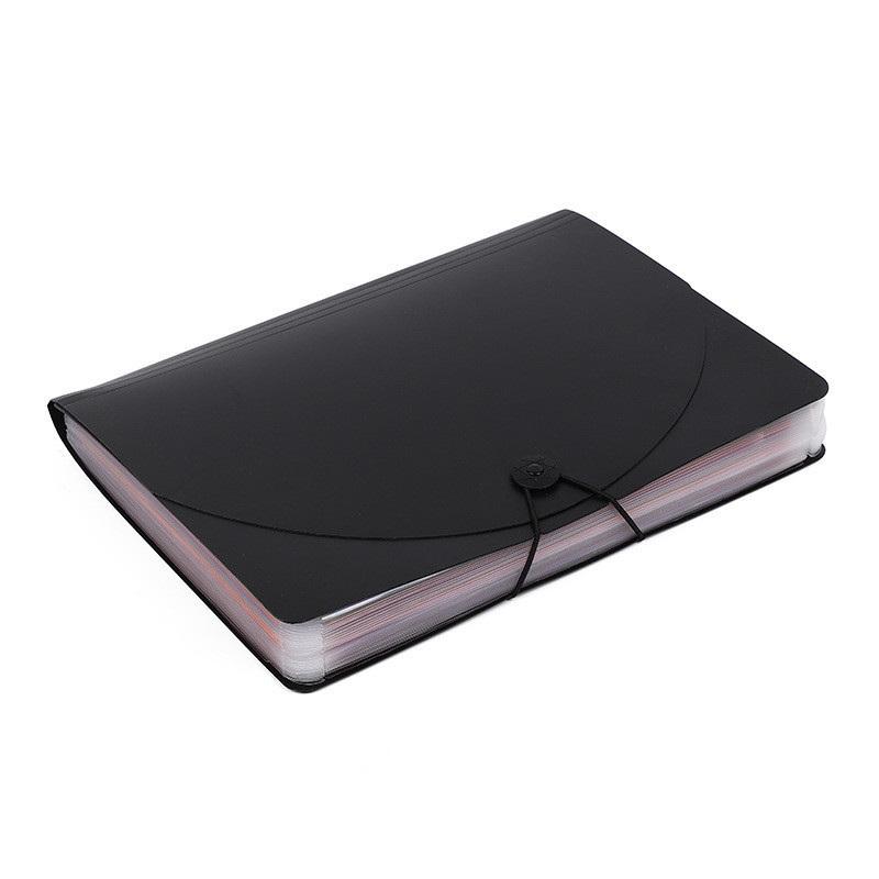 25/13 Bolsillos Plástico Sellado por Tres Lados Cuerda para Colgar Plegable Bolsa Organizadora A4 Carpeta Multicapa Bolsa de Almacenamiento de Archivos de Oficina