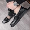 Men's Shoes Spring Men's British Style Business Casual Leather Shoes One Pedal Lazy Beanie Shoes Men's Board Shoes Work Shoes