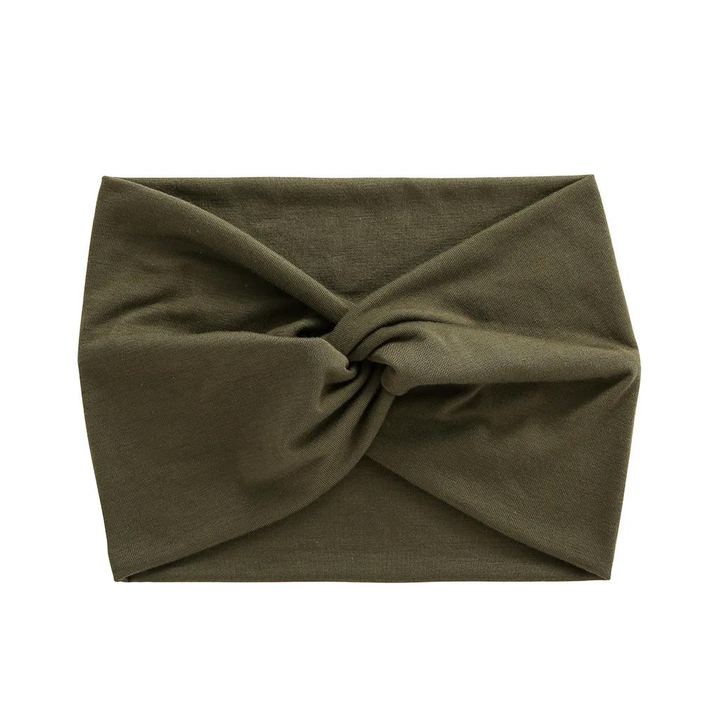 Simple Soild Color Twisted Extra Large Thick Wide Headbands Elastic Turban Workout Sports Hair Band Headwear