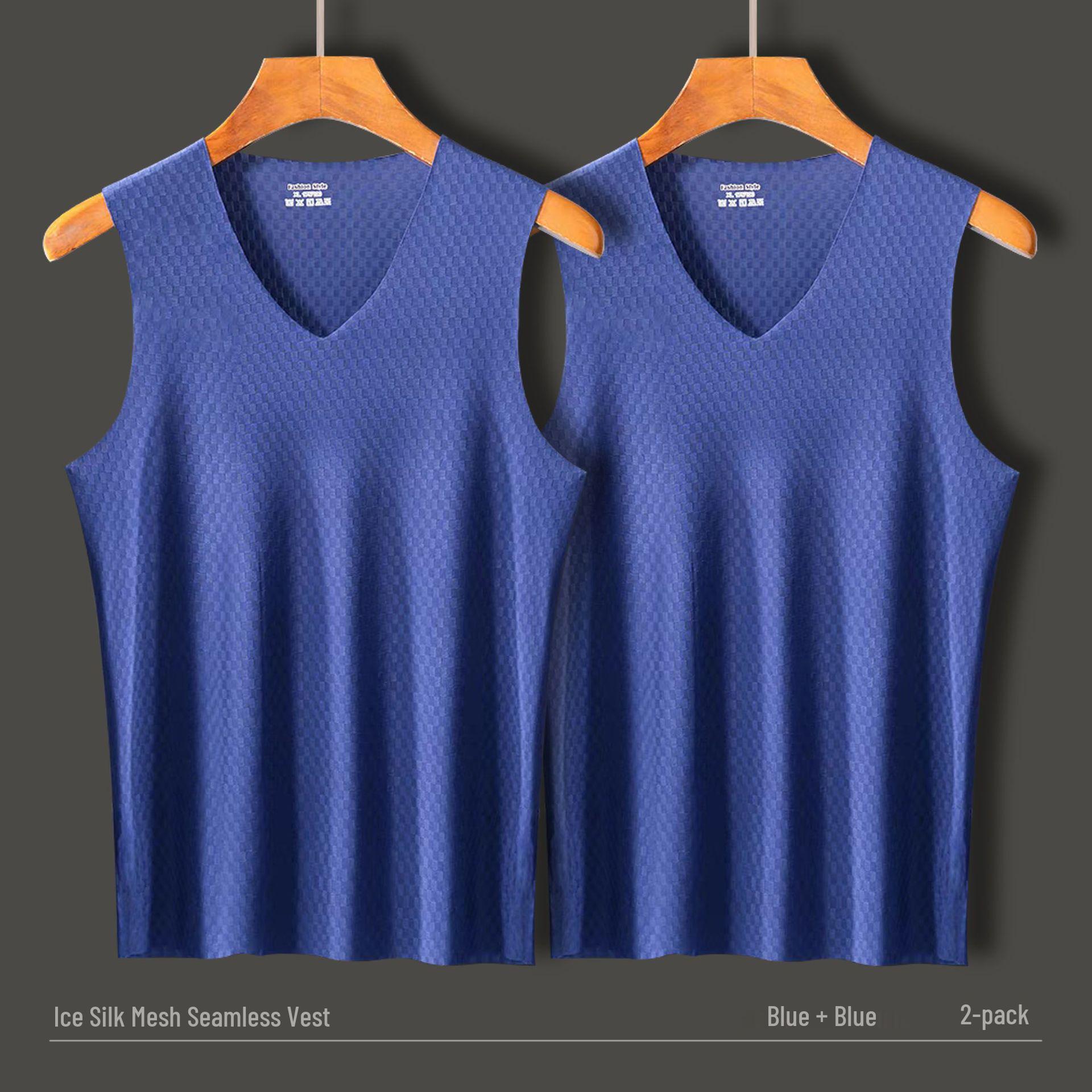 

Men s Plaid Ice Silk Quick-Dry Sleeveless Sports Tank Top 5XL [185-205 lbs]