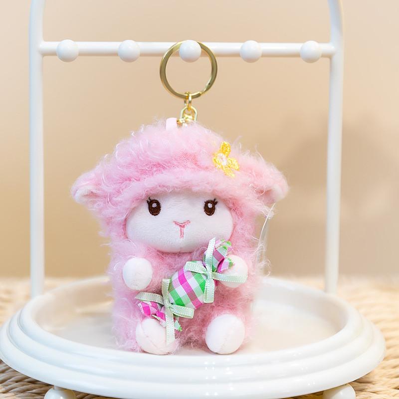 Cute Cartoon Sheep Plush Keychain With Soft Pp Cotton For Kids And Teens