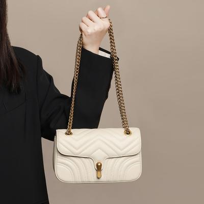 Bag New Fashion Chain Bag Light Luxury Fashion Versatile Messenger Bag One Shoulder Underarm Bag Genuine Leather Women's Bag