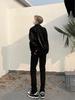 Men's High-End American Retro Liquid Metal Shoulder Pad Jacket