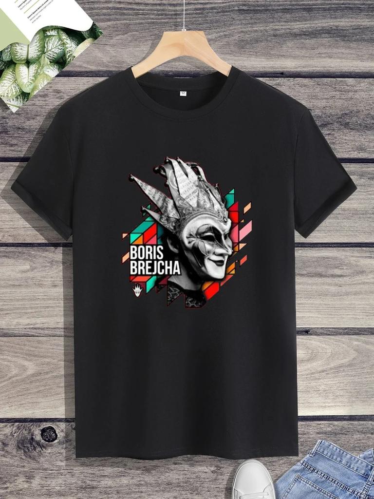 Harajuku Hip-hop Boris Brejcha Dj Mask Cool Short Men Women Tee Shirt Male Summer Fashion Hipster  Y2K  Hot Product