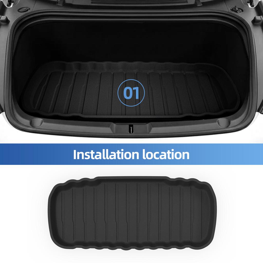 Smabee for Tesla Model Y Juniper Standard RWD 2025 2026 Rear Trunk Seat Backrest Cushion Anti-Kick Mat TPE Trunk Protection Pad